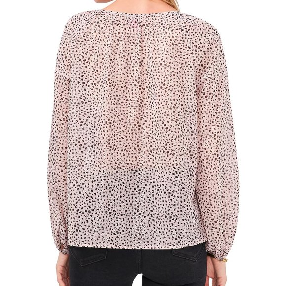 VINCE CAMUTO Animal Print Long Sleeve Peasant Top, Size S, New With Tag - Picture 3 of 6